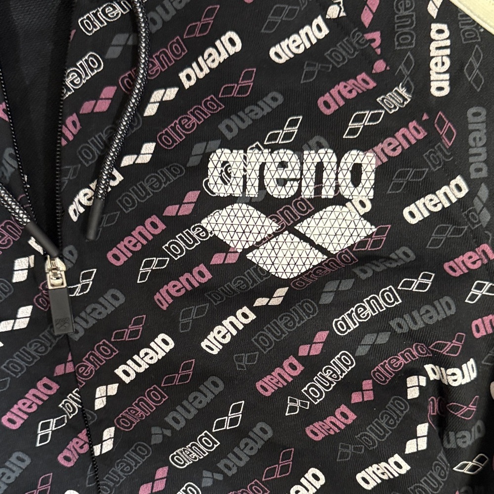Arena Black & Pink Logo-Print Zip Hoodie - Picture 5 of 6